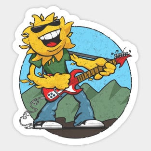 Retro Rockin' Sun Sticker